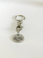 Be Still And Know That I Am God Keychain Gift, Psalm 46:10 Scripture Gift, Bible Verse Gift, Convertible Jewelry Gift, Sunday School Gift