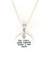 Be Still And Know That I Am God Silver Necklace, Psalm 46:10 Scripture Necklace, Scripture Jewelry, Bible Verse Jewelry Gift, Baptism Gift