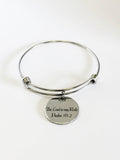 The Lord Is My Rock Expanding Bangle Charm Bracelet, Stacking Bangle, Psalm 18:2 Jewelry Gift for Her, Stackable Bracelet, Christian Jewelry