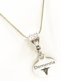 Dementia Necklace, Dementia Medical Condition Necklace, Dementia Awareness Engraved Pendant Necklace, Medical ID Jewelry, Dementia Jewelry