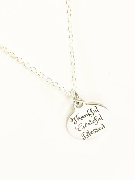 Thankful Grateful Blessed Necklace, Thankful Grateful Blessed Jewelry, Thanksgiving Jewelry, Thanksgiving Necklace, Thankful Necklace
