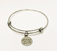 Motivational Jewelry Gift, Believe You Can And You Will Stacking Bangle, Motivational Gift For Her, Jewelry Gift For Daughter, Encouragement