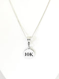 Marathon Runner Jewelry, 10K Necklace, Runner Gifts, Running Jewelry Gift For Her, 10K Jewelry, Running Gifts, Marathon Gifts, 10K Race Gift