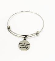 Motivational Jewelry Gifts, Grow Through What You Go Through Stacking Bangle, Encouragement Gifts, Sympathy Gifts, Motivational Gift For Her