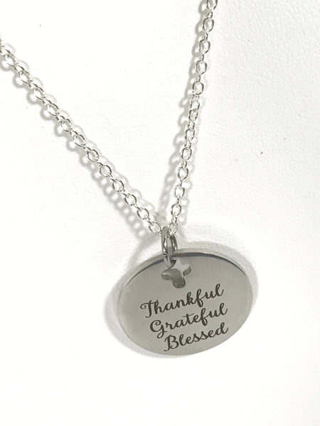 Thankful Grateful Blessed Necklace, Girlfriend Gift, Daughter Gift, Thankful Grateful Blessed Jewelry, Wife Jewelry Gift, Thankful For You