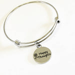 Happy Thoughts Stacking Bangle, Happy Thoughts Bracelet, Encouraging Jewelry, Happy Gifts, Sympathy Gifts, Motivational Jewelry Gift For Her