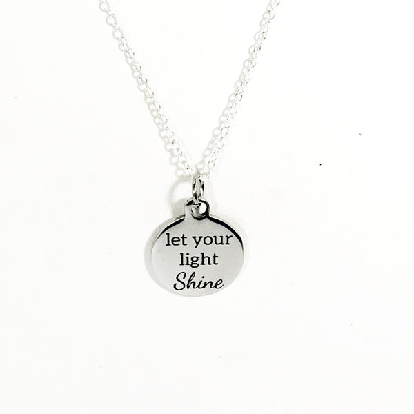 Let Your Light Shine Necklace, Encouragement Necklace, Motivational Necklace, Christian Necklace, Direct Sales Team Gifts, Daughter Jewelry