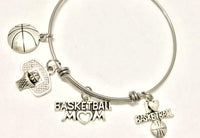 Basketball Mom Bracelet, Basketball Mom Gift, Basketball Expandable Bangle Charm Bracelet, Proud Basketball Mom, Mom Gift, Wife Gift