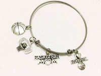 Basketball Mom Bracelet, Basketball Mom Gift, Basketball Expandable Bangle Charm Bracelet, Proud Basketball Mom, Mom Gift, Wife Gift