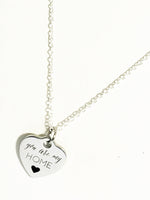 You Are My Home Necklace, Mom Necklace, Mom Jewelry, Wife Necklace, Wife Jewelry Gift, Heart Charm Necklace, You Are My Home Jewelry