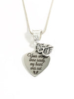 Your Wings Were Ready My Heart Was Not Heart Pendant on Silver Chain Necklace, Remembrance Necklace, Angel Wings, Sympathy Gift