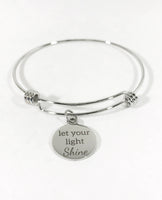 Let Your Light Shine Bracelet, Encouragement Gift, Daughter Gift, Encouragement Bracelet, Valentine Jewelry, Let Your Light Shine Jewelry