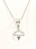 Dementia Necklace, Dementia Medical Condition Necklace, Dementia Awareness Engraved Pendant Necklace, Medical ID Jewelry, Dementia Jewelry