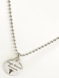 High Blood Pressure ID Necklace, High Blood Pressure Jewelry, High BP Necklace, Medical Necklace for Men, Medical ID Necklace
