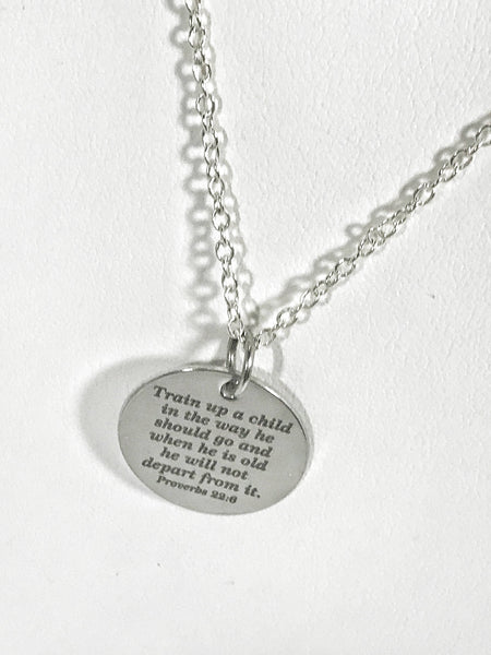New Mom Necklace, Train Up A Child Necklace, New Mom Gift, New Mom Baby Dedication Gift, Child Dedication Gift, Proverbs 22 6 Necklace Gift