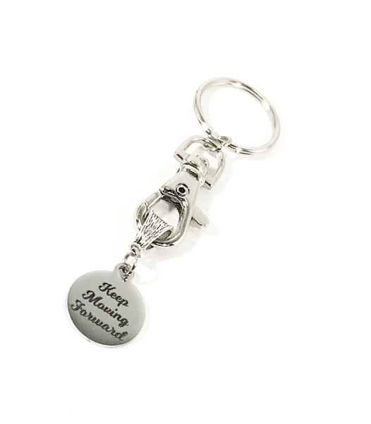 Keep Moving Forward Keychain, Motivational Gift, Sympathy Gift, Encouragement Gift, Girlfriend Gift, Divorce Gift, Keep Moving Forward Gift