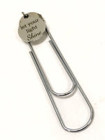 Encouragement Bookmark, Let Your Light Shine Bookmark, Planner Paper Clip Bookmark, Encouragement Gift, Planner Bookmark Encouragement