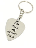 Guitar Pick Keychain, You Make My Heart Sing Keychain, Guitar Pick Gift, Guitar Pick Valentine Gift, Music Lover Gift, Music Lover Keychain