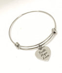 Love Bracelet, Faith Hope Love Bracelet, Christian Valentines Gift, Christian Bracelet, 1 Cor 13 Bracelet, 1 Cor 1313 Jewelry Gift For Her