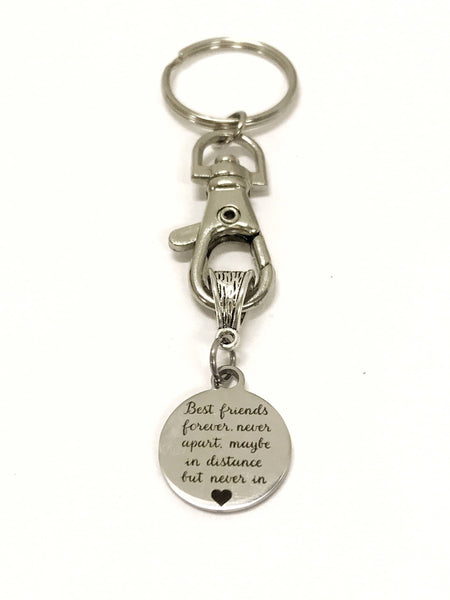Best Friends Keychain, Best Friends Forever Never Apart, Best Friend Gift, Gift for Best Friend, BFF Gift, Gift For BFF, Never Apart