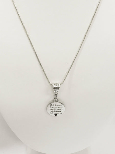 Best Friends Necklace, Best Friends Forever Necklace, Best Friend Jewelry, Best Friends Never Apart, BFF Moving Gift, Long Distance Friend