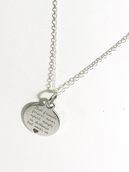 Best Friend Jewelry, Best Friends Necklace, Best Friends Forever Never Apart Necklace, BFF Necklace, BFF Gift, BFF Moving Away Gift