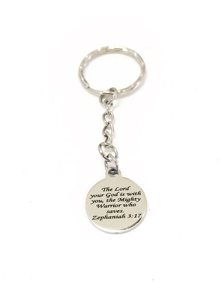 Scripture Keychain, Scripture Gifts, Bible Verse Keychain, Christian Keychain, Scripture Verse Gifts, The Lord Is With You, Christian Gifts