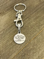 Scripture Gifts, Bible Verse Gifts, Zephaniah 3 17 Gifts, Scripture Keychain, Zephaniah Scripture, Baptism Gifts, Christian Keychain Gifts