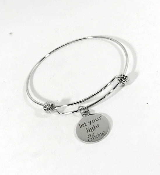 Let Your Light Shine Bracelet, Encouragement Gift, Daughter Gift, Encouragement Bracelet, Valentine Jewelry, Let Your Light Shine Jewelry