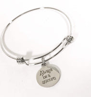 Always Be A Unicorn Bracelet, Stacking Bangle, Be Unique Jewelry, Be Magical Bracelet, Daughter Valentine, Daughter Gift, Daughter Bracelet