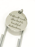 Motivation Gift, Difficult Roads Bookmark, Motivation Bookmark, Planner Bookmark, Planner Accessories, Motivation Quotes, Tough Times Gift