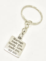 Stepson Gift, Stepson Keychain, Love Made You My Son Keychain, Son In Law Gift, Son In Law Keychain, Gift For Stepson, Son In Law Wedding