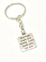 Stepson Gift, Stepson Keychain, Love Made You My Son Keychain, Son In Law Gift, Son In Law Keychain, Gift For Stepson, Son In Law Wedding