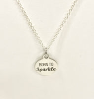 Daughter Necklace, Born To Sparkle Necklace, Daughter Gift, Encouraging Necklace, Daughter Valentine, Sparkle Necklace, Girlfriend Gift