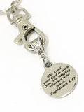 Scripture Gifts, Bible Verse Gifts, Zephaniah 3 17 Gifts, Scripture Keychain, Zephaniah Scripture, Baptism Gifts, Christian Keychain Gifts