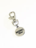 Baseball Mom Gifts, Baseball Mom Zipper Pull, Baseball Mom Purse Charm, Baseball Mom Bag Charm, Mother's Day Gifts, Proud Baseball Mom Gift