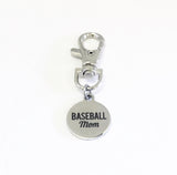 Baseball Mom Gifts, Baseball Mom Zipper Pull, Baseball Mom Purse Charm, Baseball Mom Bag Charm, Mother's Day Gifts, Proud Baseball Mom Gift