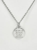 Sympathy Gifts, Difficult Roads Often Lead To Beautiful Destinations Necklace, Motivation Gifts, Sympathy Jewelry, Sympathy Quote Gifts