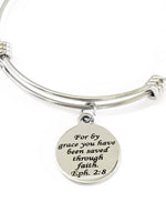 Christian Gifts, Saved By Grace Through Faith Bracelet, Eph 2 8 Bracelet, Christian Girls Group Gifts, Teen Girl Faith Gifts, Baptism Gift