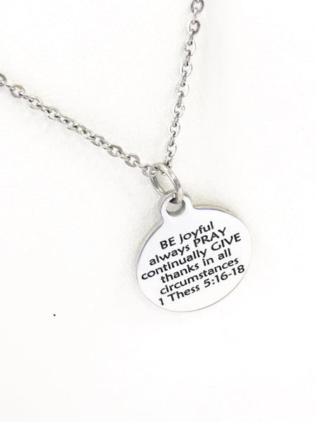 Christian Jewelry, Be Pray Give Necklace, Christian Necklace, Christian Gift, Graduation Necklace, Be Joyful, Always Pray, Give Thanks