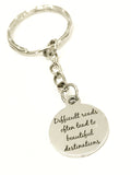 Sympathy Gifts, Difficult Roads Often Lead To Beautiful Destinations Keychains, Encouraging Gifts, Sympathy Keychain Gift, Tough Times Gift