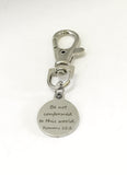 Christian Gifts, Be Not Conformed Zipper Pull, Bag Charm, Purse Charm, Christian Zipper Pull, Christian Bag Charm, Bible Verse Bag Charm