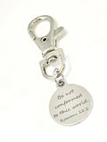 Christian Gifts, Be Not Conformed Zipper Pull, Bag Charm, Purse Charm, Christian Zipper Pull, Christian Bag Charm, Bible Verse Bag Charm