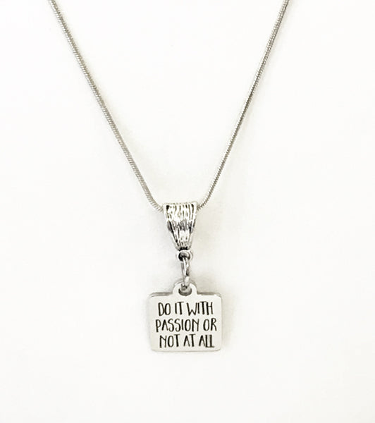 Motivation Gift, Do It With Passion Or Not At All Necklace Gift, Motivation Necklace, Motivation Jewelry, Success Quotes, Motivation Quote