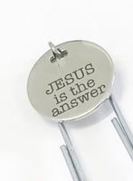 Christian Bookmark, Christian Gifts, Christian Planner Gift, Jesus Is The Answer Bookmark, Planner Accessories, Planner Bookmark, Bible Gift