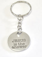 Christian Gifts, Christian Keychain, Jesus Is The Answer Keychain, Christian Keyring, Sunday School Gifts, Baptism Gifts, Confirmation Gifts