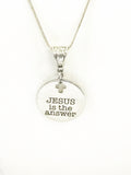 Christian Jewelry, Christian Gift, Christian Necklace, Jesus Is The Answer Necklace, Scripture Jewelry, Bible Verse Jewelry, Baptistm Gift