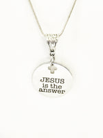 Christian Jewelry, Christian Gift, Christian Necklace, Jesus Is The Answer Necklace, Scripture Jewelry, Bible Verse Jewelry, Baptistm Gift