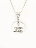 Christian Jewelry, Christian Gift, Christian Necklace, Jesus Is The Answer Necklace, Scripture Jewelry, Bible Verse Jewelry, Baptistm Gift