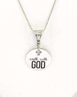 Christian Necklace, Christian Gift, Walk With God Necklace, Christian Jewelry, Scripture Necklace, Scripture Jewelry, Encouraging Gift